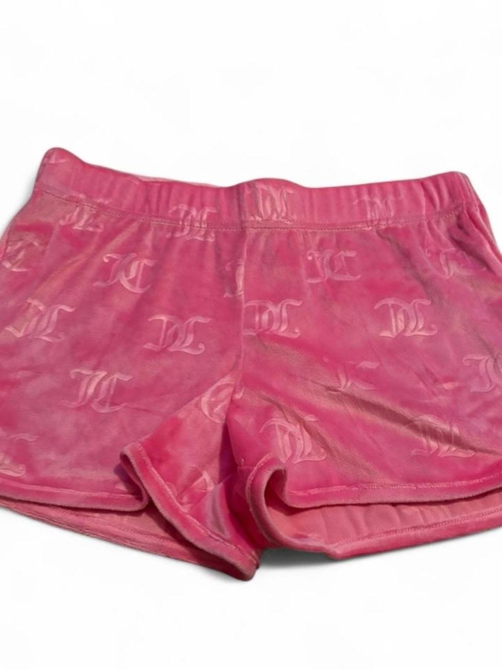 Juicy Couture Pink Velvet Monogram Athletic Shorts